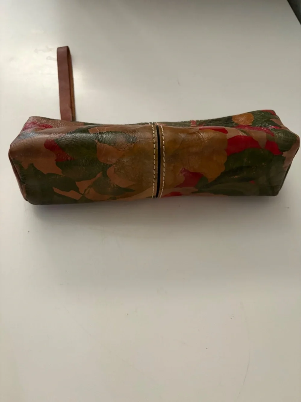 Patricia Nash Isla Oblong Wristlet Pouch Cosmetic Case Spring Multi Leather